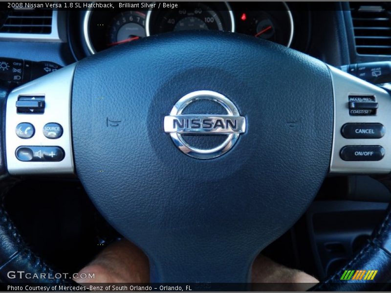 Brilliant Silver / Beige 2008 Nissan Versa 1.8 SL Hatchback