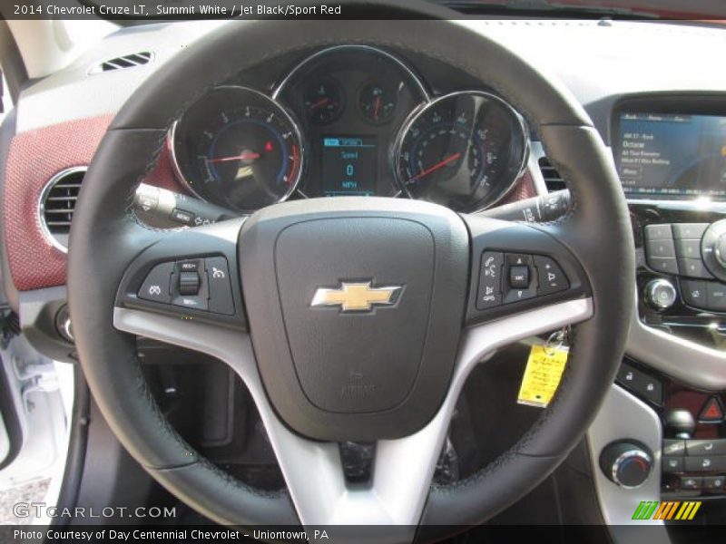 Summit White / Jet Black/Sport Red 2014 Chevrolet Cruze LT