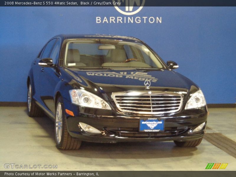 Black / Grey/Dark Grey 2008 Mercedes-Benz S 550 4Matic Sedan