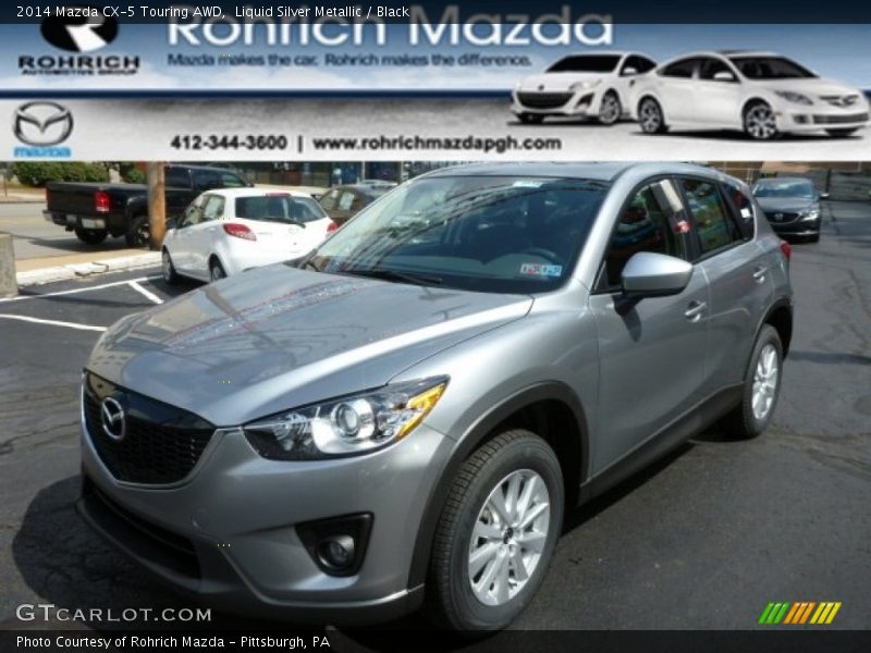 Liquid Silver Metallic / Black 2014 Mazda CX-5 Touring AWD