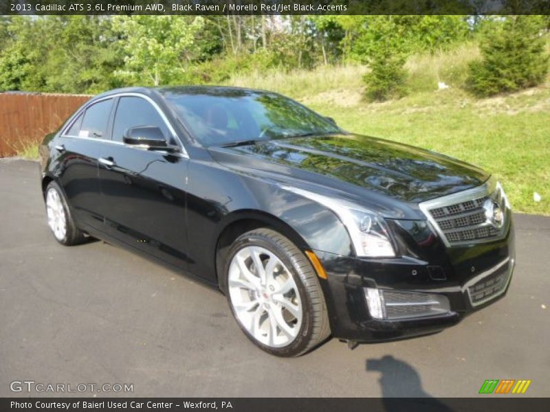 Black Raven / Morello Red/Jet Black Accents 2013 Cadillac ATS 3.6L Premium AWD