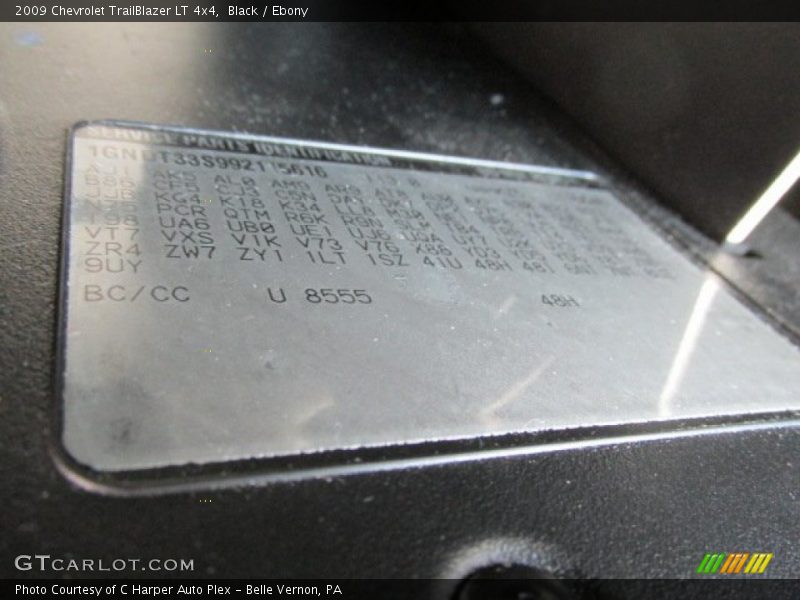 Black / Ebony 2009 Chevrolet TrailBlazer LT 4x4