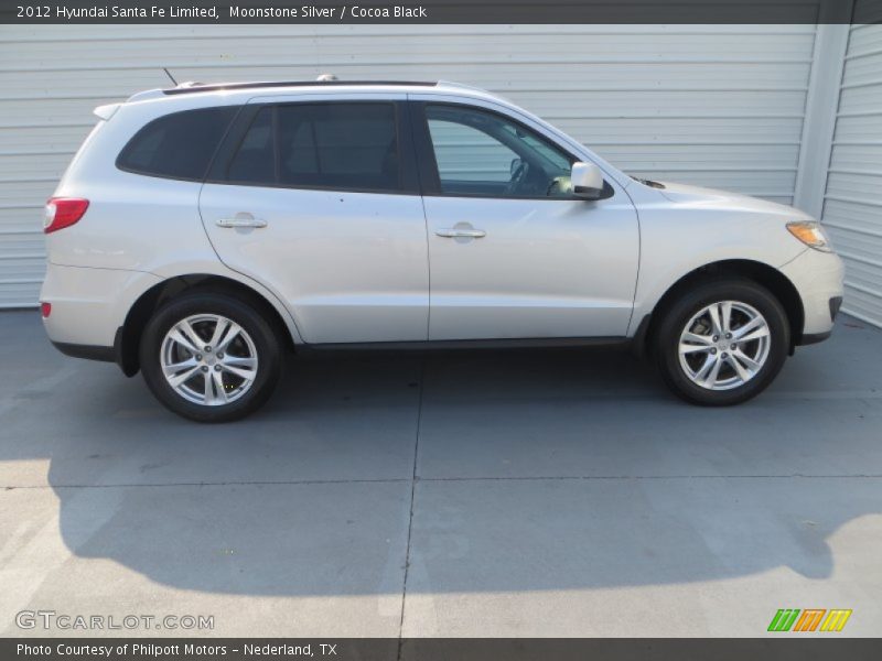 Moonstone Silver / Cocoa Black 2012 Hyundai Santa Fe Limited