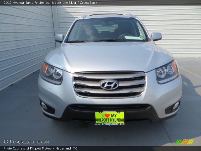Moonstone Silver / Cocoa Black 2012 Hyundai Santa Fe Limited