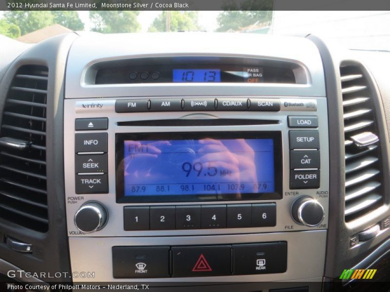 Moonstone Silver / Cocoa Black 2012 Hyundai Santa Fe Limited