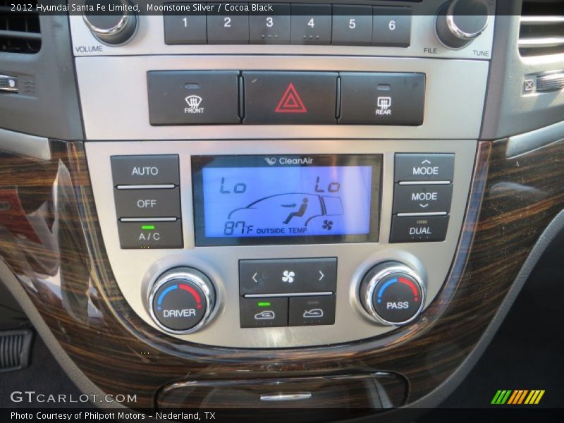 Moonstone Silver / Cocoa Black 2012 Hyundai Santa Fe Limited