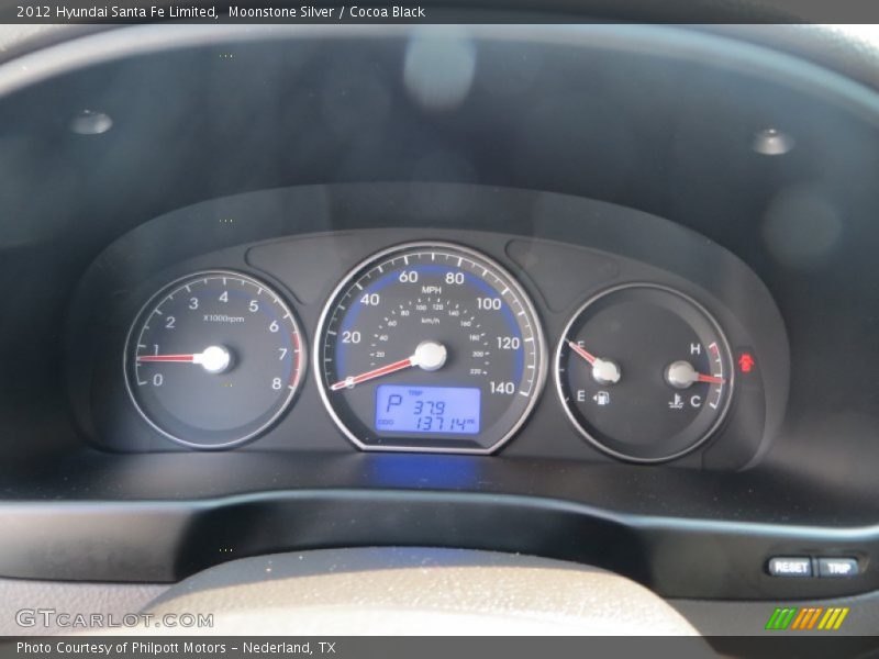 Moonstone Silver / Cocoa Black 2012 Hyundai Santa Fe Limited