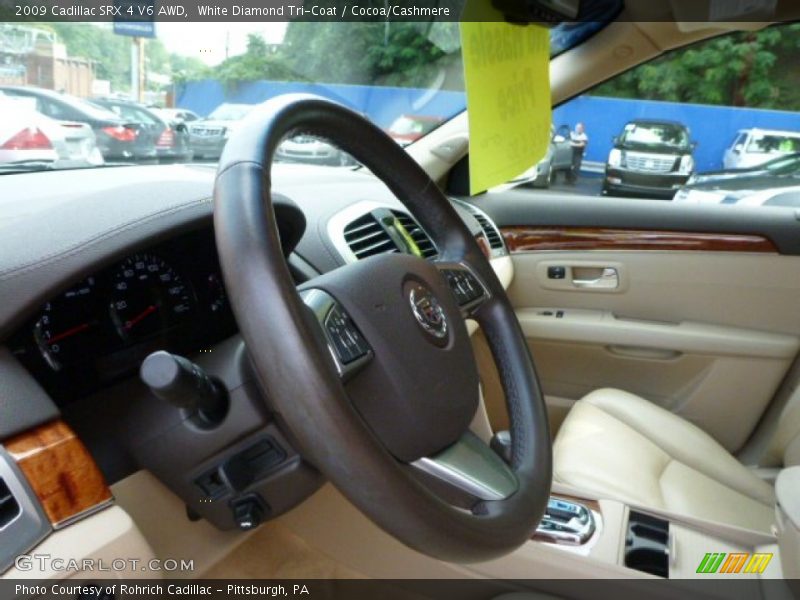 White Diamond Tri-Coat / Cocoa/Cashmere 2009 Cadillac SRX 4 V6 AWD