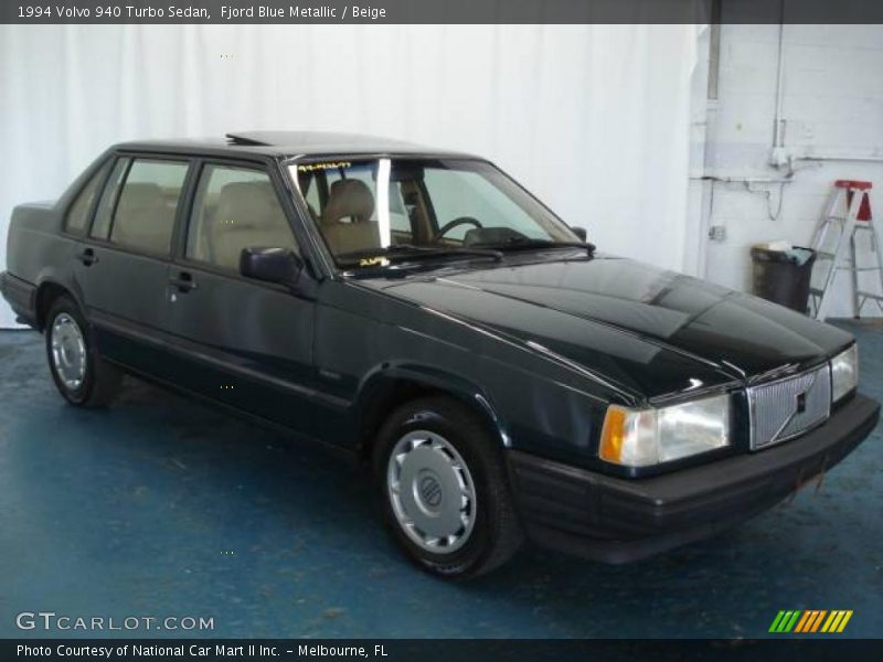 Fjord Blue Metallic / Beige 1994 Volvo 940 Turbo Sedan