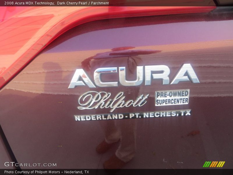 Dark Cherry Pearl / Parchment 2008 Acura MDX Technology