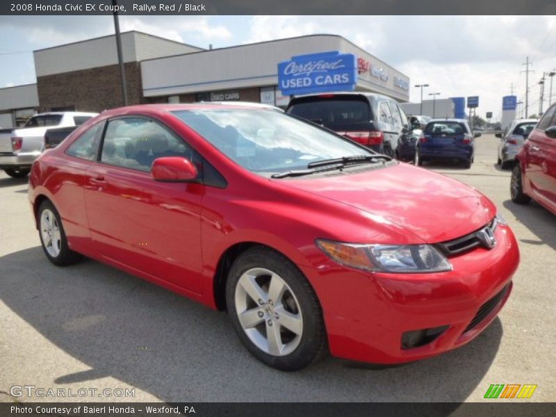 Rallye Red / Black 2008 Honda Civic EX Coupe