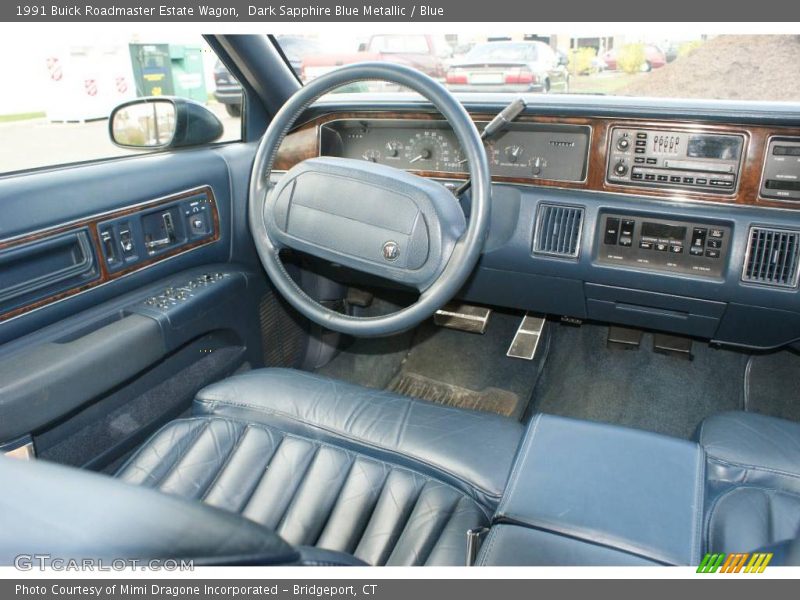 Dark Sapphire Blue Metallic / Blue 1991 Buick Roadmaster Estate Wagon
