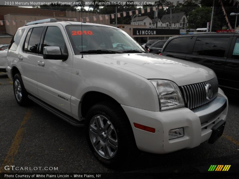 White Platinum Tri-Coat Metallic / Camel 2010 Mercury Mountaineer V6 Premier AWD