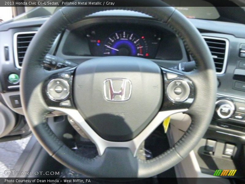 Polished Metal Metallic / Gray 2013 Honda Civic EX-L Sedan