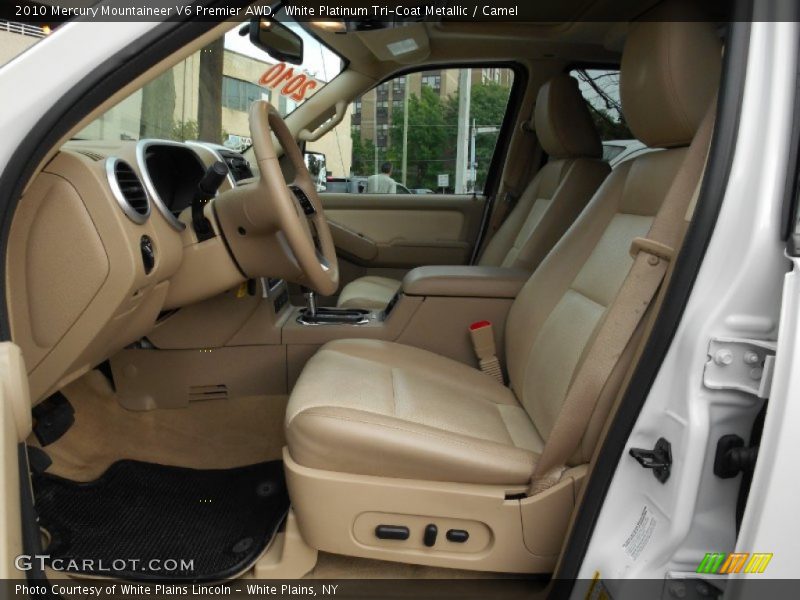 White Platinum Tri-Coat Metallic / Camel 2010 Mercury Mountaineer V6 Premier AWD
