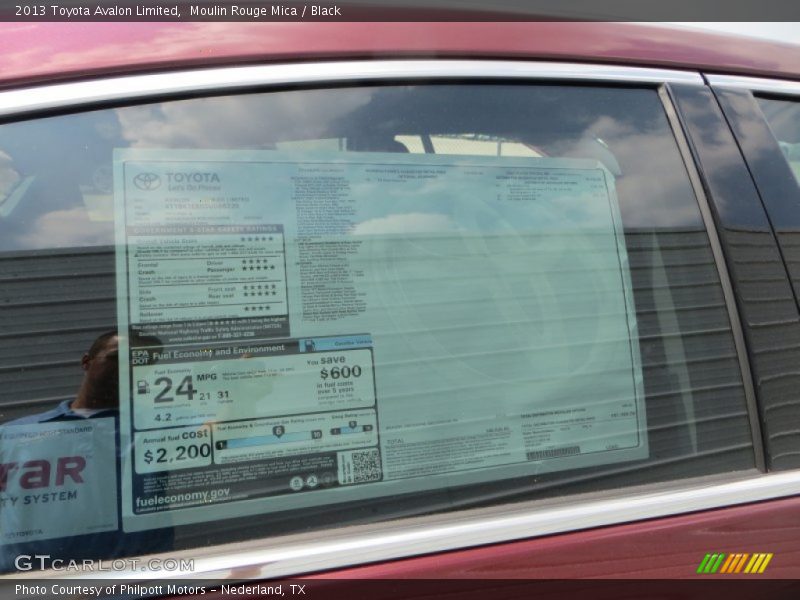 Moulin Rouge Mica / Black 2013 Toyota Avalon Limited