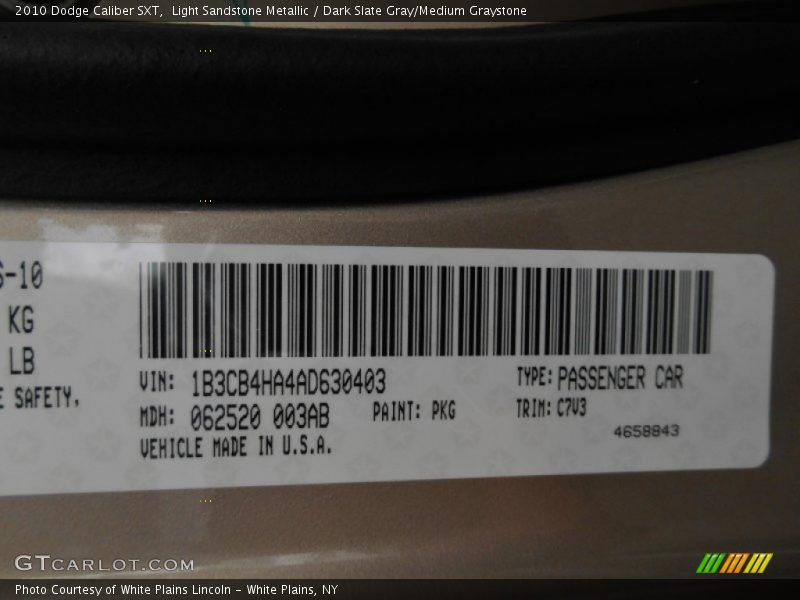 Light Sandstone Metallic / Dark Slate Gray/Medium Graystone 2010 Dodge Caliber SXT