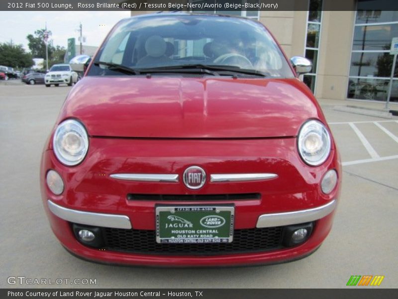 Rosso Brillante (Red) / Tessuto Beige-Nero/Avorio (Beige-Black/Ivory) 2012 Fiat 500 Lounge