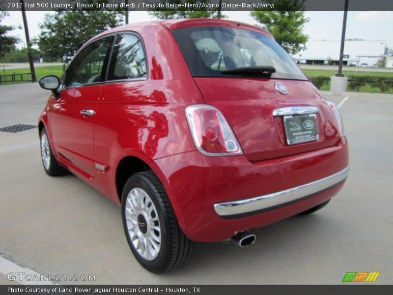 Rosso Brillante (Red) / Tessuto Beige-Nero/Avorio (Beige-Black/Ivory) 2012 Fiat 500 Lounge