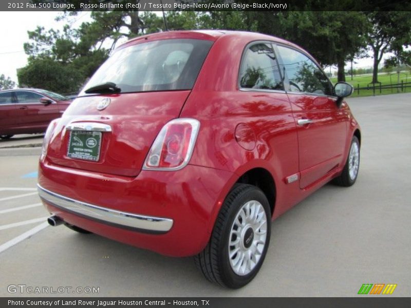 Rosso Brillante (Red) / Tessuto Beige-Nero/Avorio (Beige-Black/Ivory) 2012 Fiat 500 Lounge