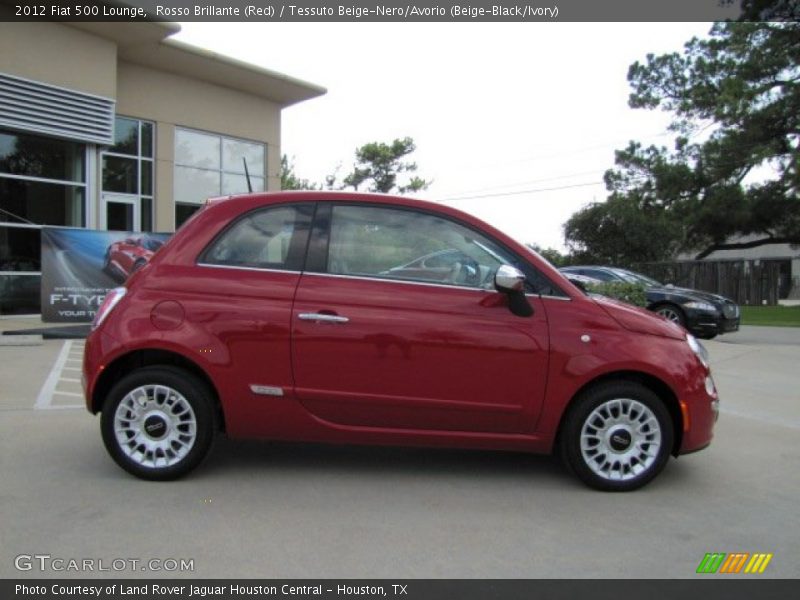 Rosso Brillante (Red) / Tessuto Beige-Nero/Avorio (Beige-Black/Ivory) 2012 Fiat 500 Lounge