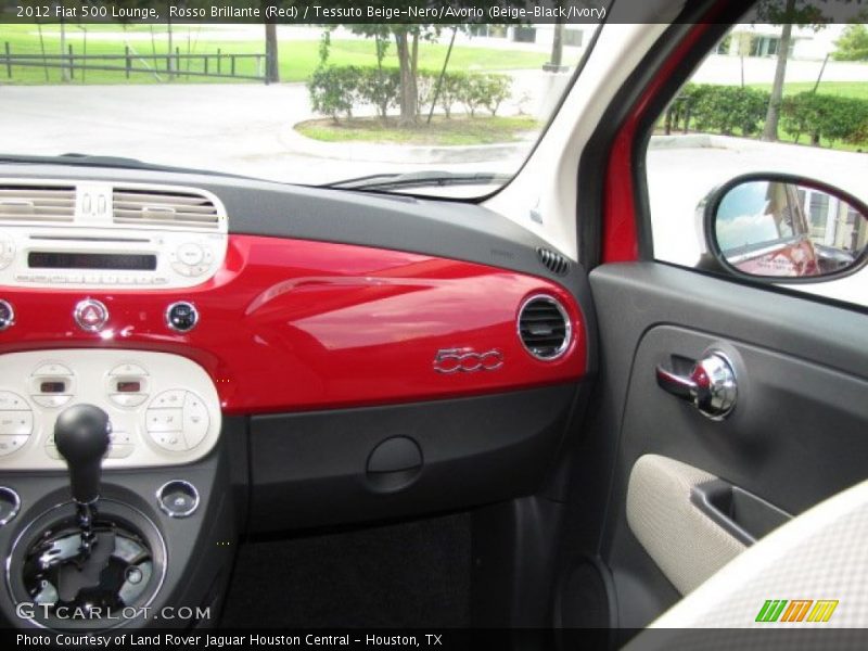 Rosso Brillante (Red) / Tessuto Beige-Nero/Avorio (Beige-Black/Ivory) 2012 Fiat 500 Lounge
