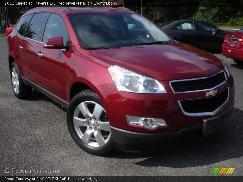 Red Jewel Metallic / Ebony/Ebony 2011 Chevrolet Traverse LT