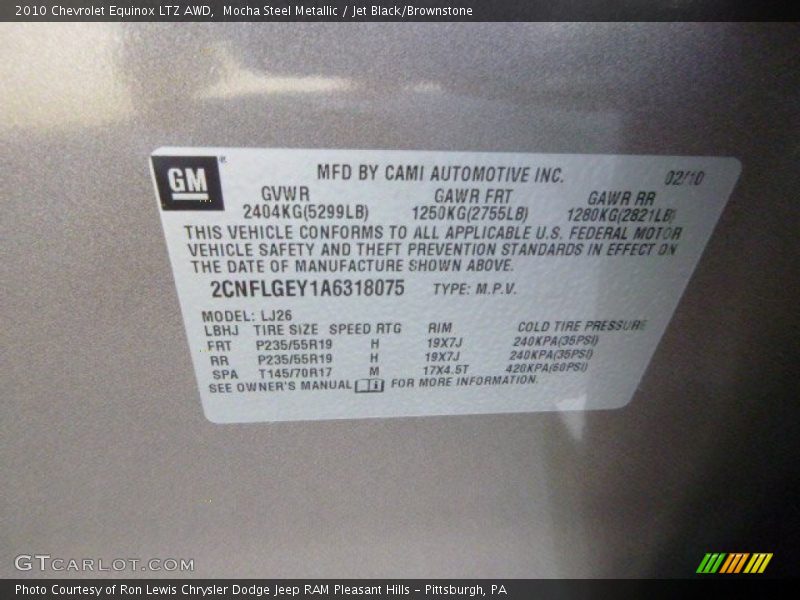 Mocha Steel Metallic / Jet Black/Brownstone 2010 Chevrolet Equinox LTZ AWD