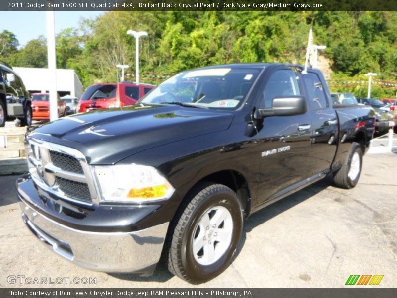 Brilliant Black Crystal Pearl / Dark Slate Gray/Medium Graystone 2011 Dodge Ram 1500 SLT Quad Cab 4x4