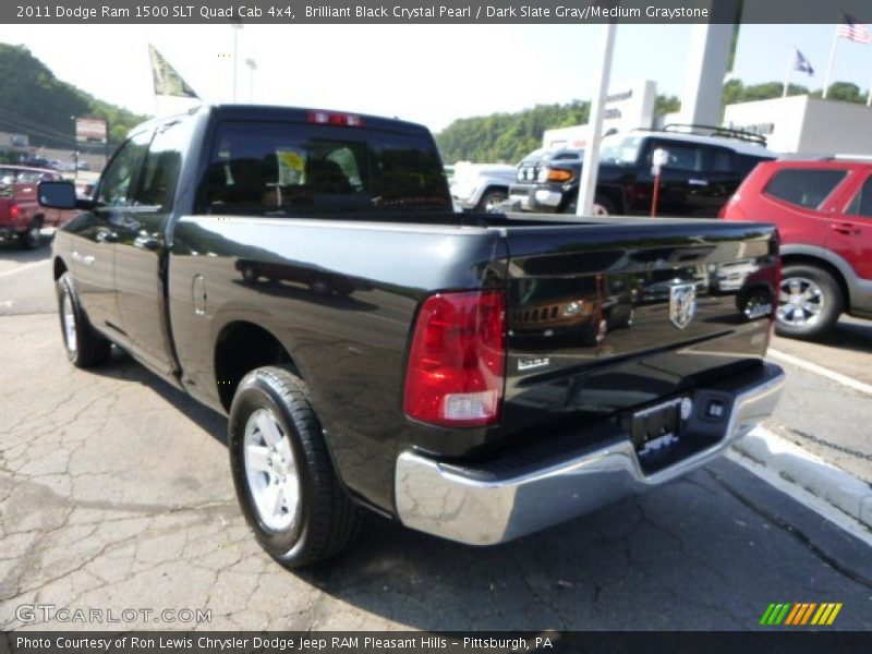 Brilliant Black Crystal Pearl / Dark Slate Gray/Medium Graystone 2011 Dodge Ram 1500 SLT Quad Cab 4x4