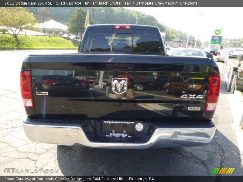 Brilliant Black Crystal Pearl / Dark Slate Gray/Medium Graystone 2011 Dodge Ram 1500 SLT Quad Cab 4x4