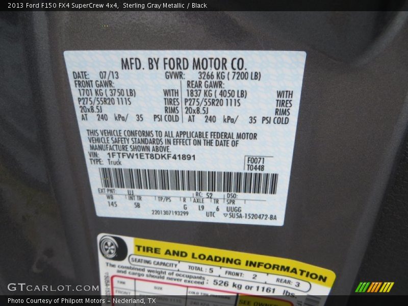 Sterling Gray Metallic / Black 2013 Ford F150 FX4 SuperCrew 4x4