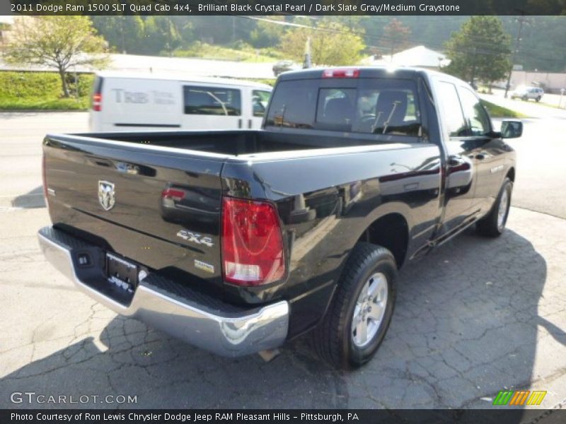 Brilliant Black Crystal Pearl / Dark Slate Gray/Medium Graystone 2011 Dodge Ram 1500 SLT Quad Cab 4x4