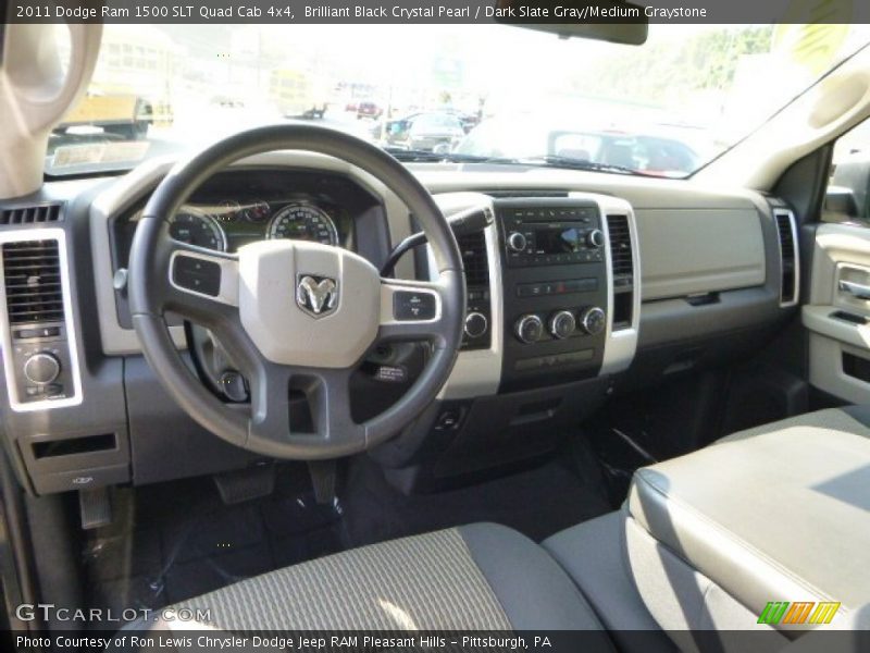 Brilliant Black Crystal Pearl / Dark Slate Gray/Medium Graystone 2011 Dodge Ram 1500 SLT Quad Cab 4x4