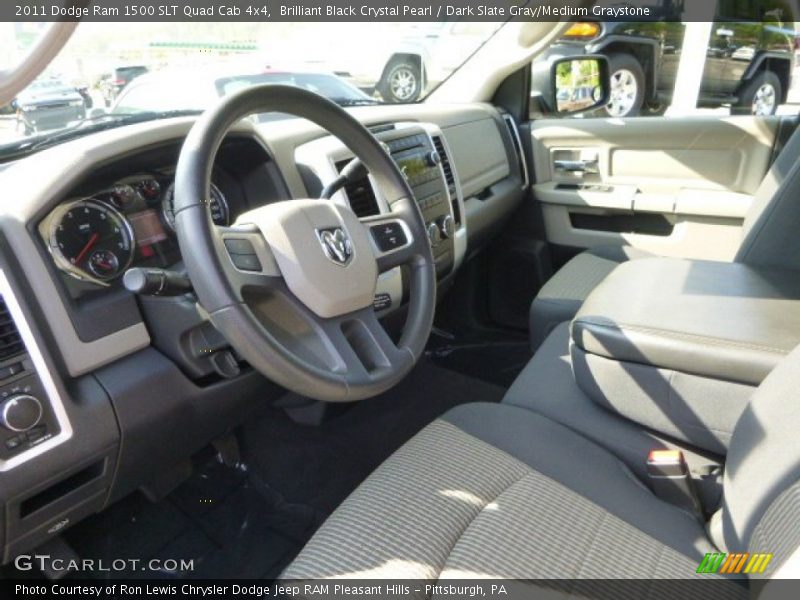 Brilliant Black Crystal Pearl / Dark Slate Gray/Medium Graystone 2011 Dodge Ram 1500 SLT Quad Cab 4x4
