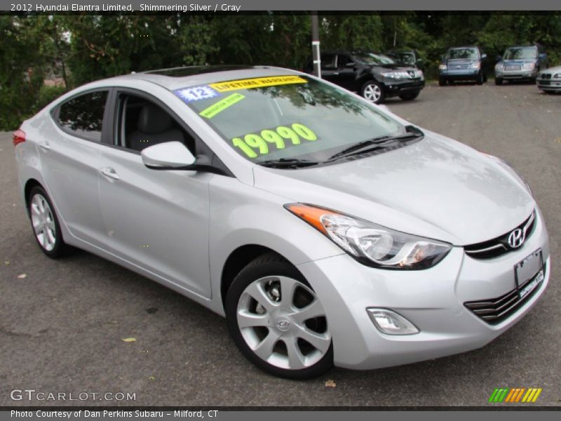 Shimmering Silver / Gray 2012 Hyundai Elantra Limited