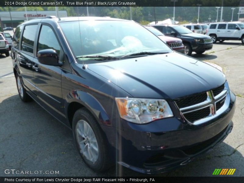 True Blue Pearl / Black/Light Graystone 2014 Dodge Grand Caravan SXT