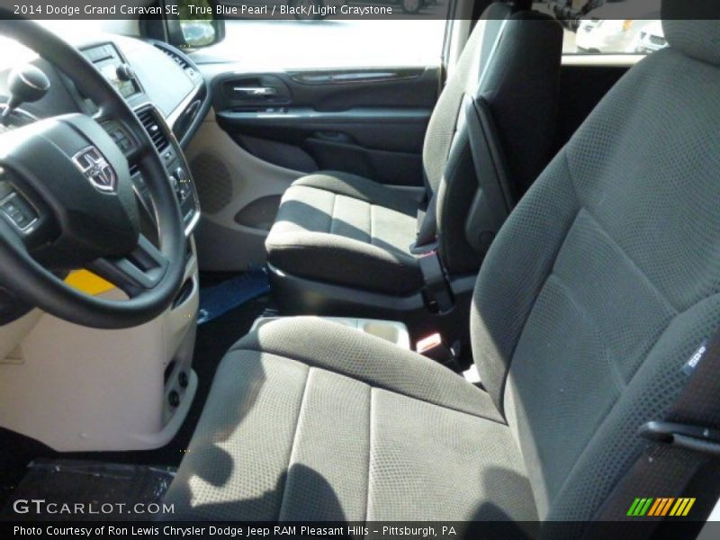True Blue Pearl / Black/Light Graystone 2014 Dodge Grand Caravan SE