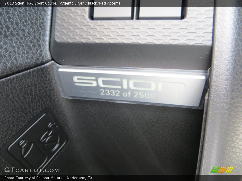 Argento Silver / Black/Red Accents 2013 Scion FR-S Sport Coupe