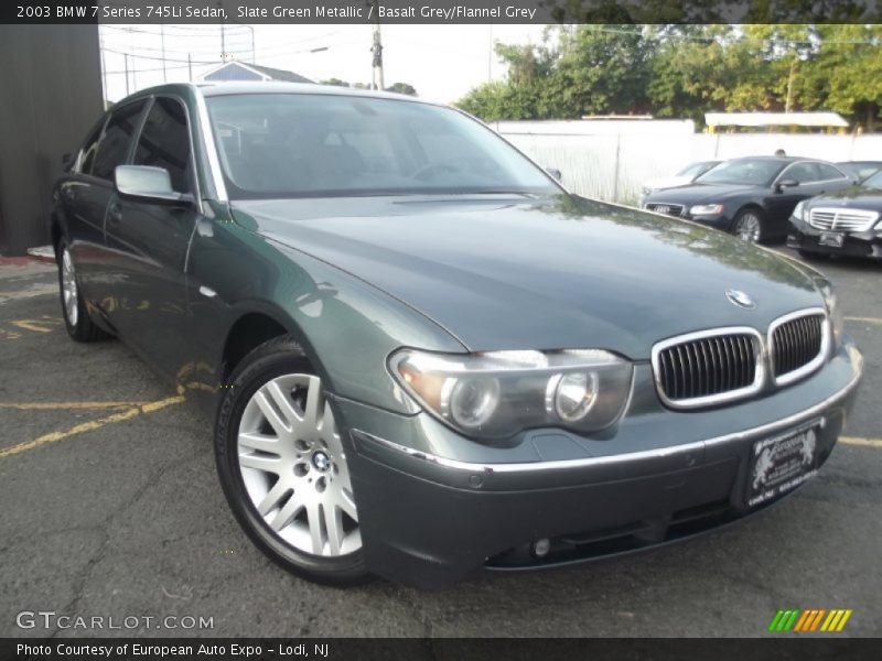 Slate Green Metallic / Basalt Grey/Flannel Grey 2003 BMW 7 Series 745Li Sedan