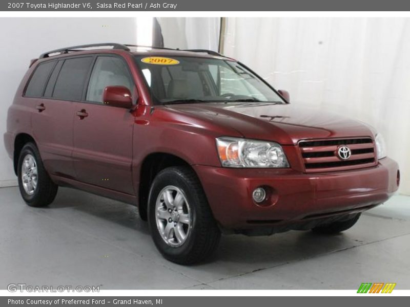 Salsa Red Pearl / Ash Gray 2007 Toyota Highlander V6