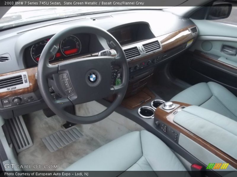 Slate Green Metallic / Basalt Grey/Flannel Grey 2003 BMW 7 Series 745Li Sedan