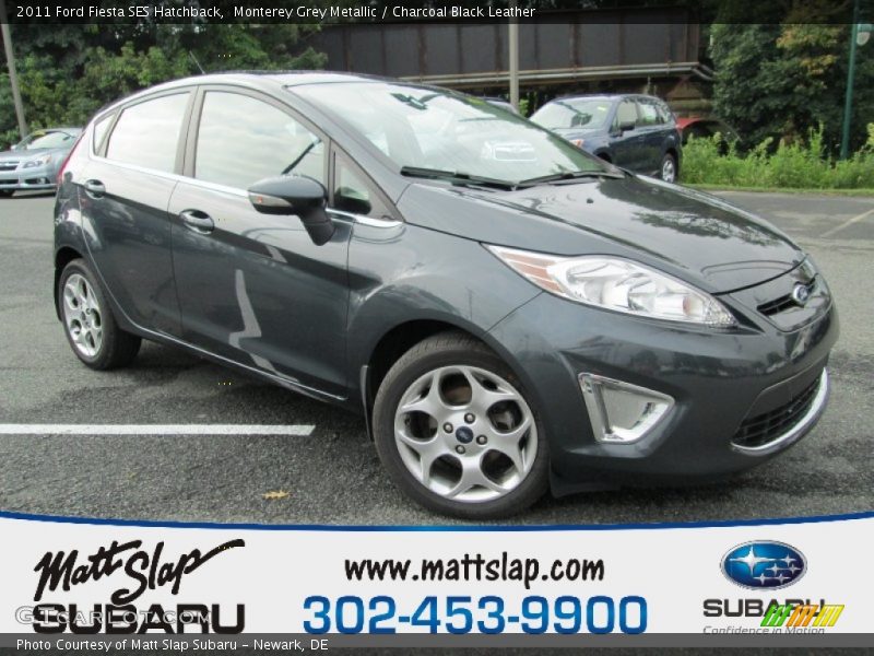 Monterey Grey Metallic / Charcoal Black Leather 2011 Ford Fiesta SES Hatchback