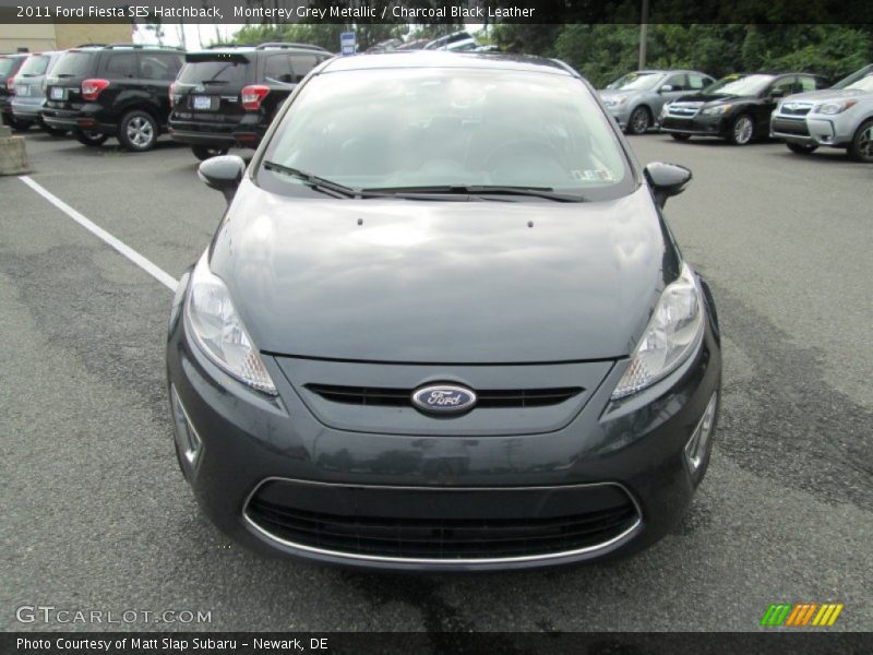 Monterey Grey Metallic / Charcoal Black Leather 2011 Ford Fiesta SES Hatchback