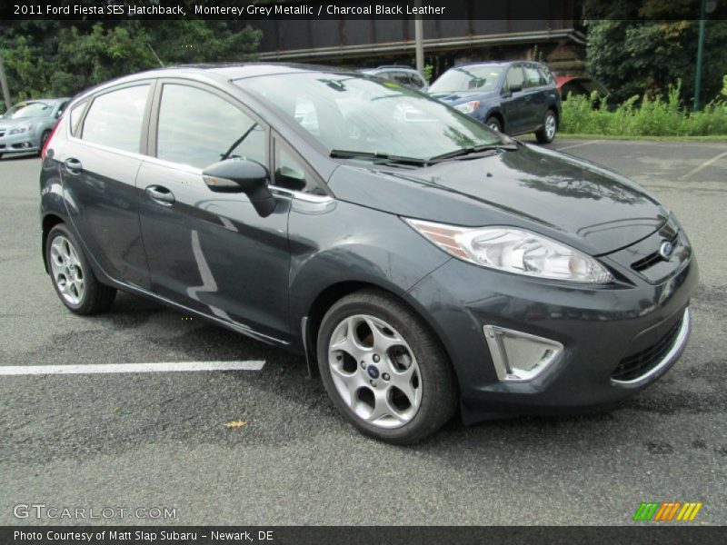 Monterey Grey Metallic / Charcoal Black Leather 2011 Ford Fiesta SES Hatchback