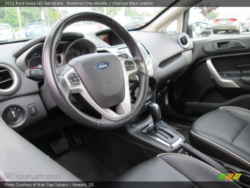 Monterey Grey Metallic / Charcoal Black Leather 2011 Ford Fiesta SES Hatchback