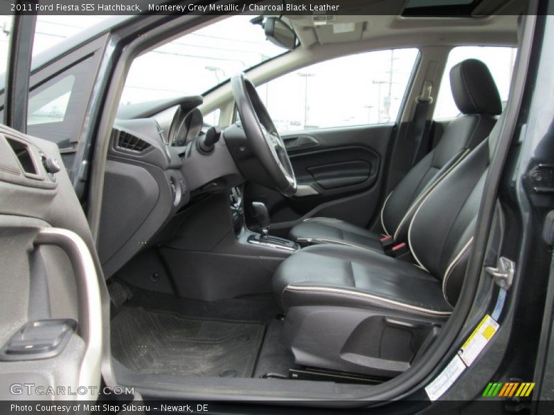 Monterey Grey Metallic / Charcoal Black Leather 2011 Ford Fiesta SES Hatchback