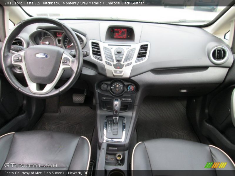 Monterey Grey Metallic / Charcoal Black Leather 2011 Ford Fiesta SES Hatchback