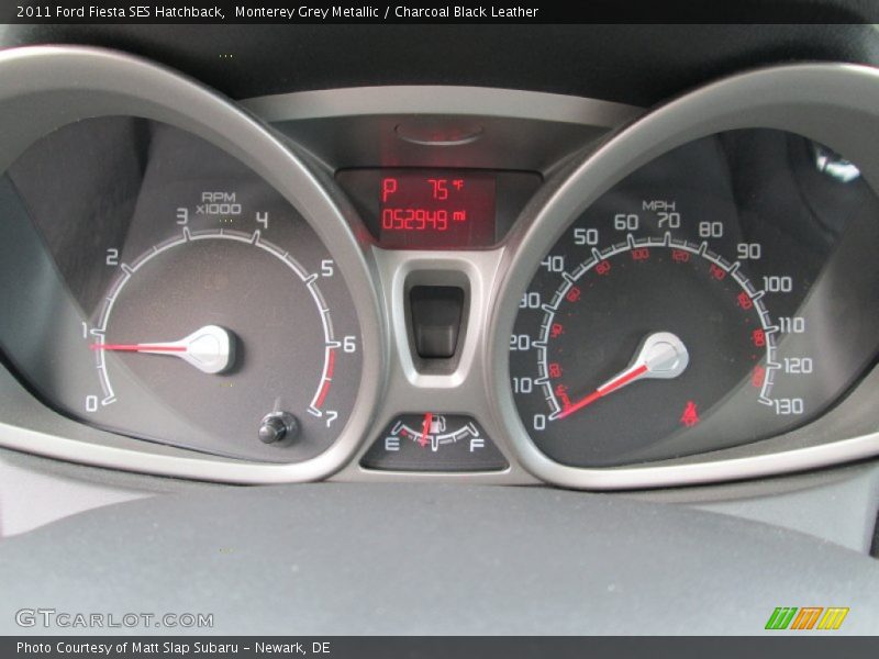Monterey Grey Metallic / Charcoal Black Leather 2011 Ford Fiesta SES Hatchback