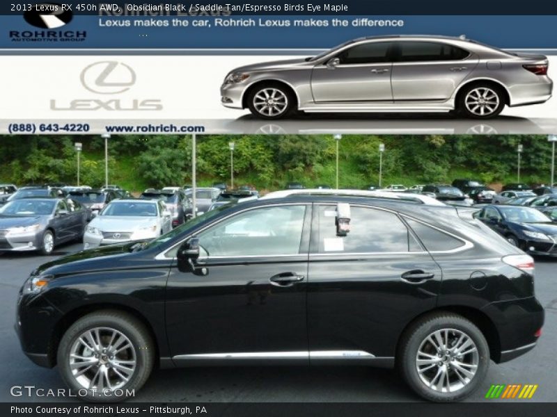 Obsidian Black / Saddle Tan/Espresso Birds Eye Maple 2013 Lexus RX 450h AWD